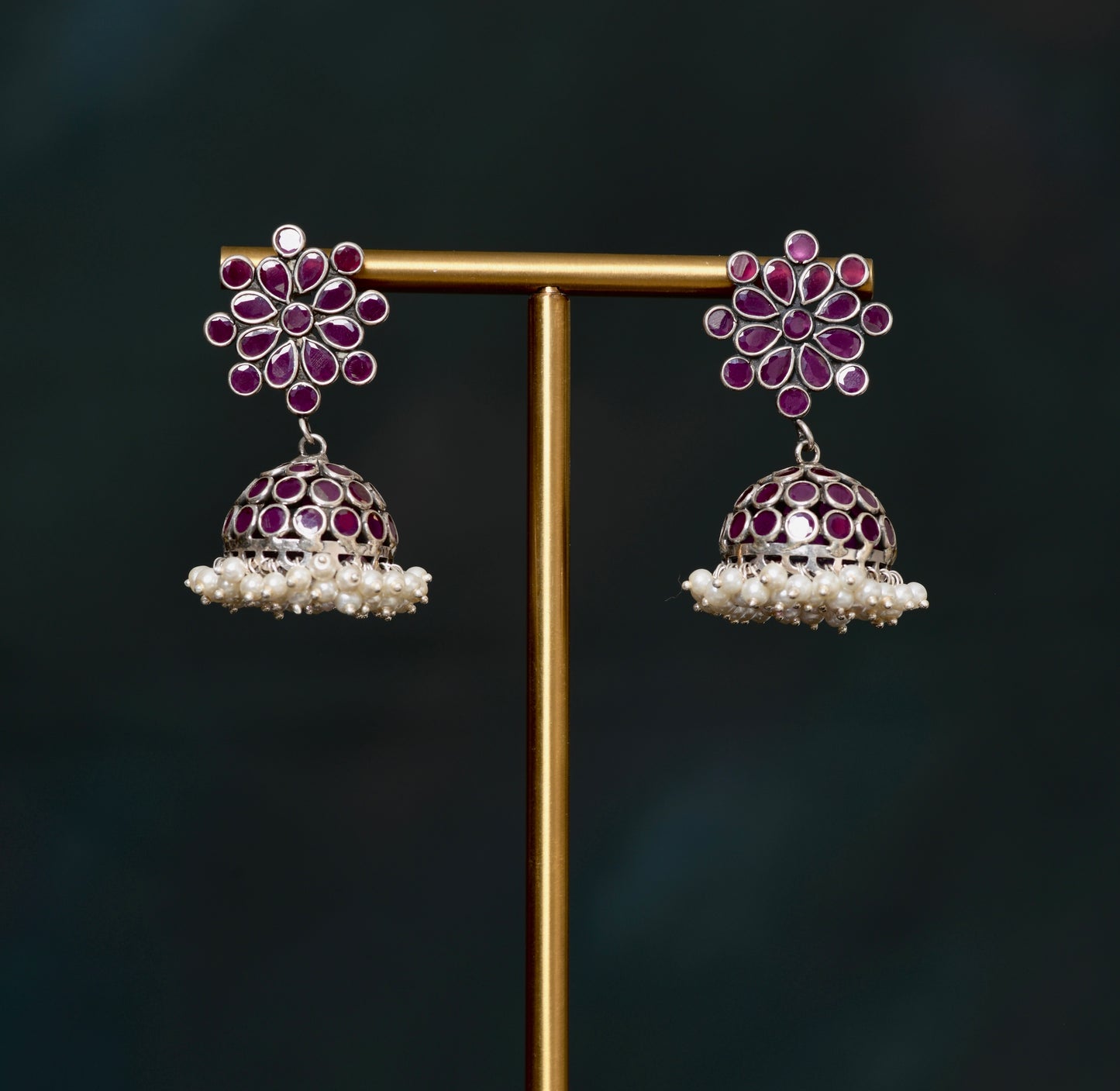 Ruby Polki Jhumka