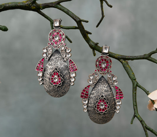 Maharani Silver And Kundan Earrings
