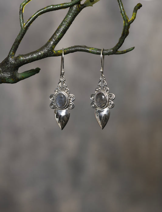 Labradorite Flower Earrings