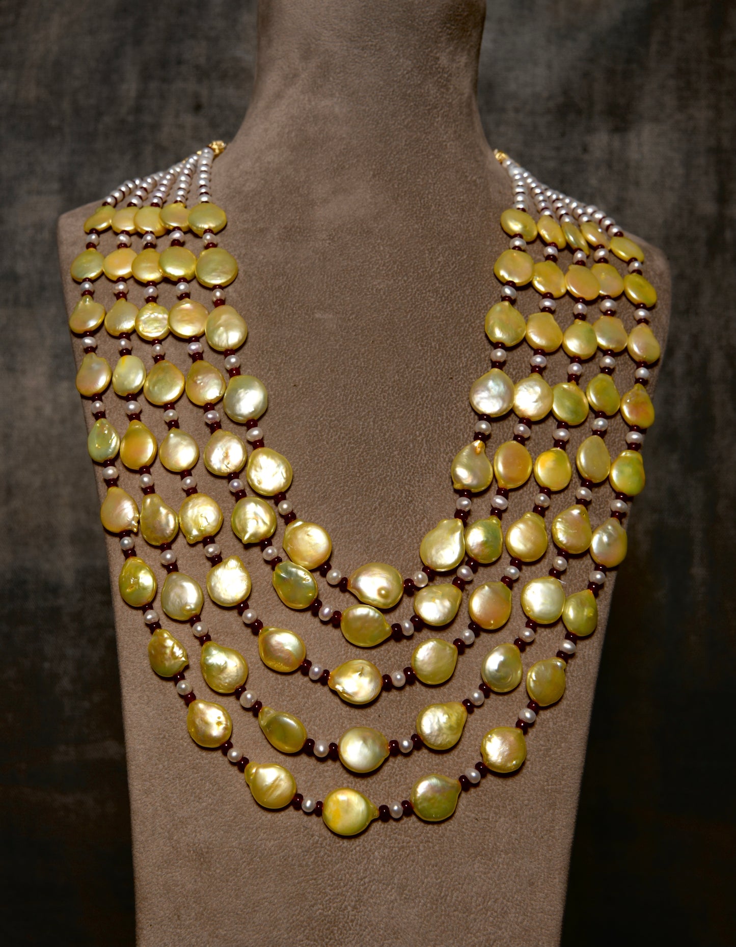 Tinge-of-Gold Pearls Necklace