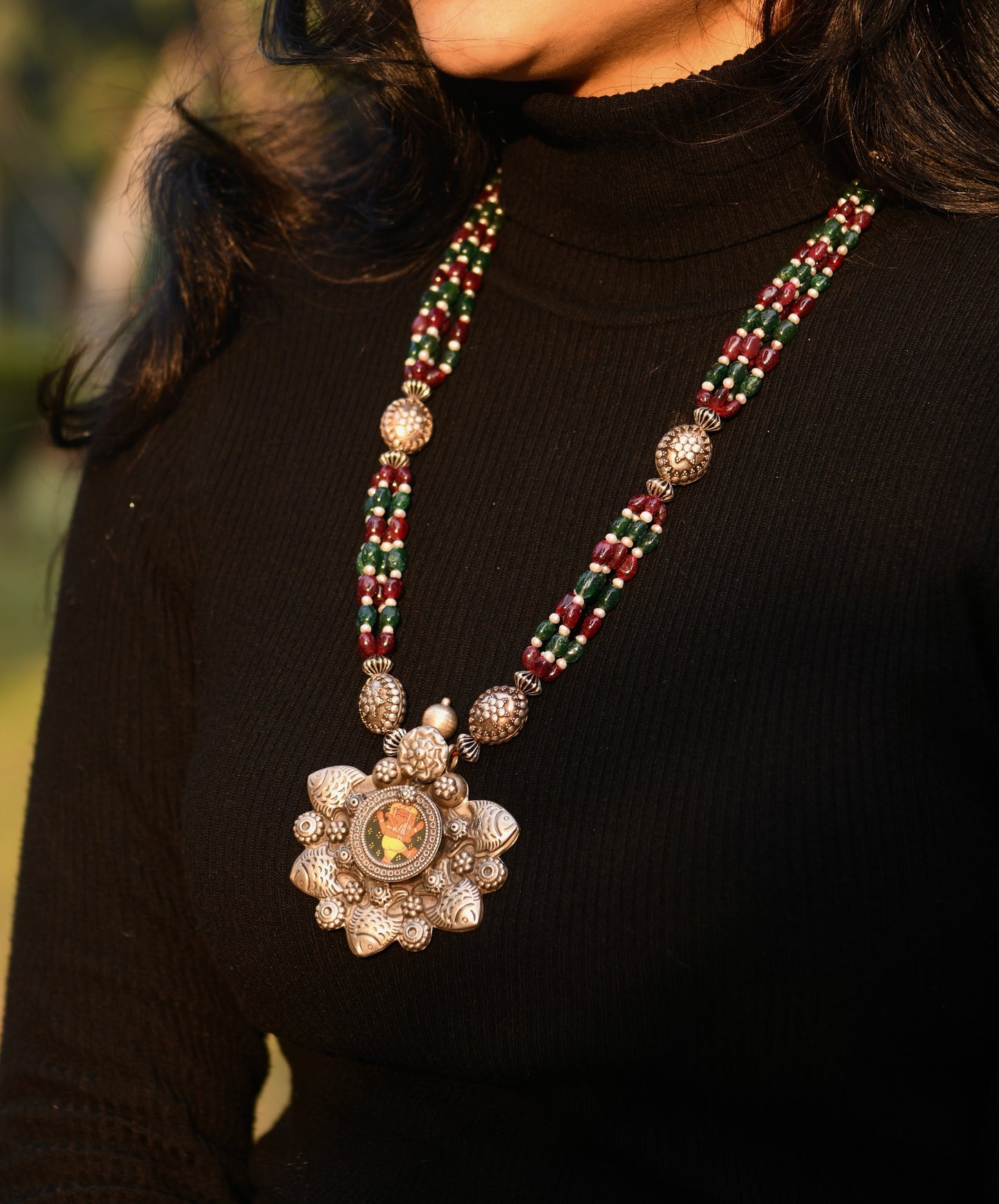 Silver Ganesha Necklace