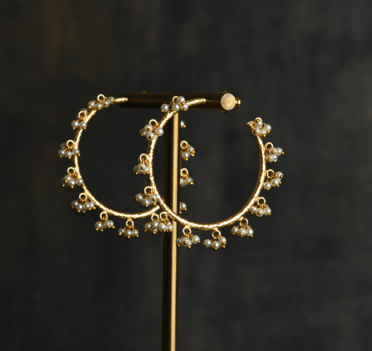Pearl Raindrop Hoops
