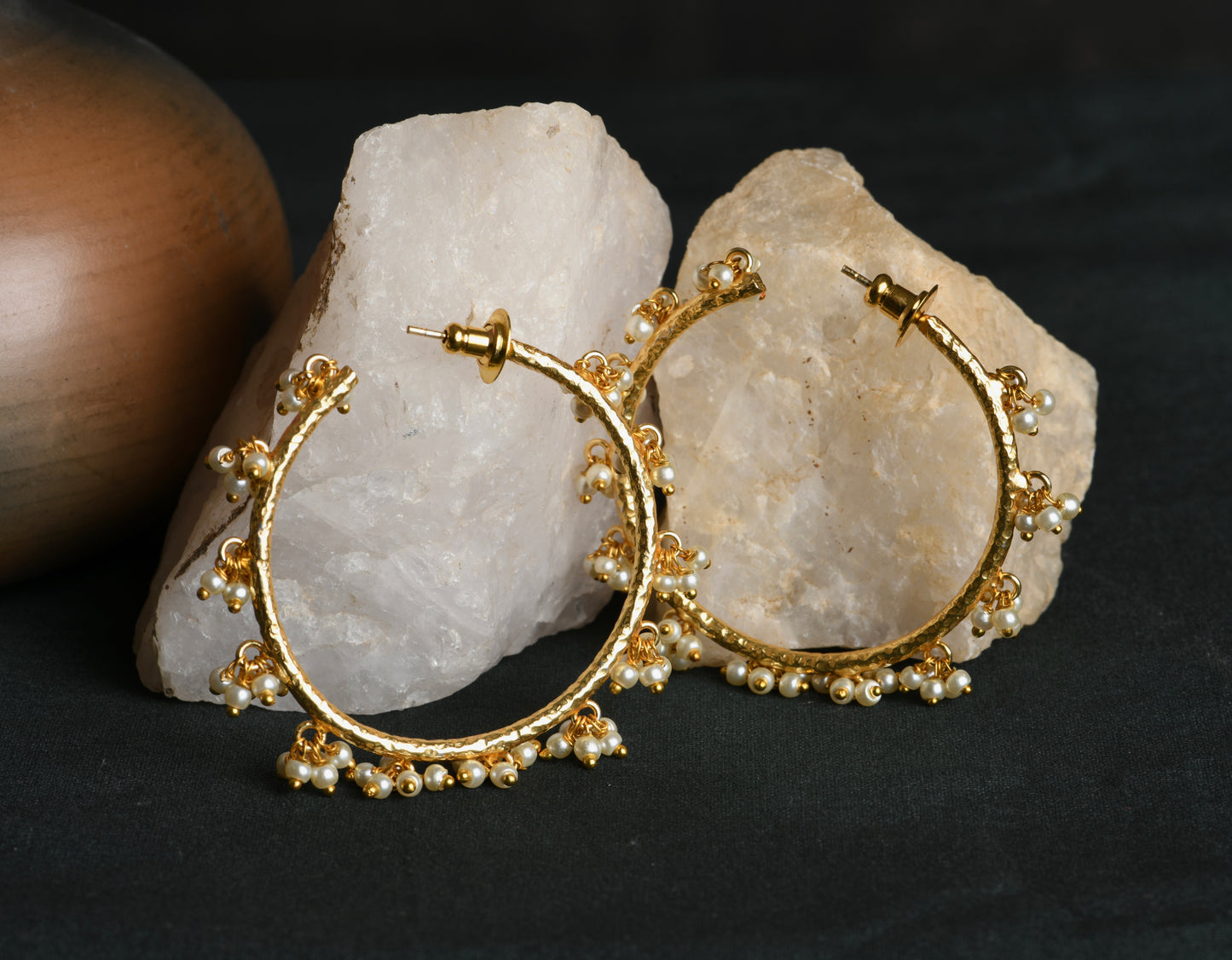 Pearl Raindrop Hoops