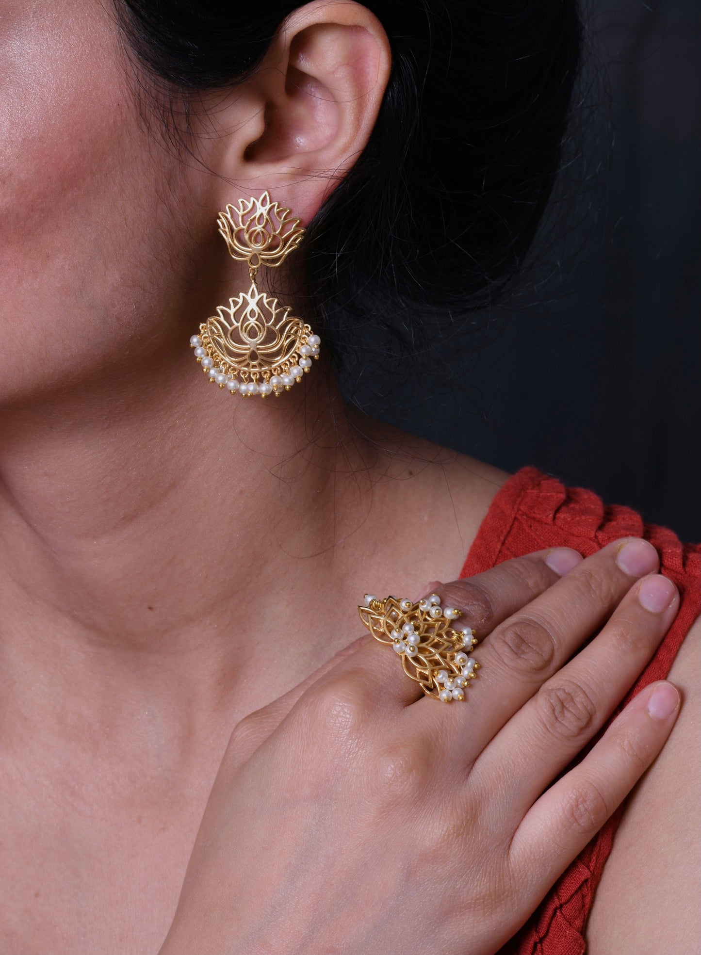 Lotus Filigree Earrings