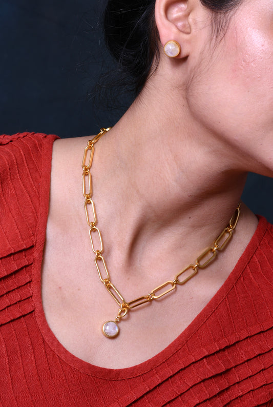 Moonstone Linked Necklace