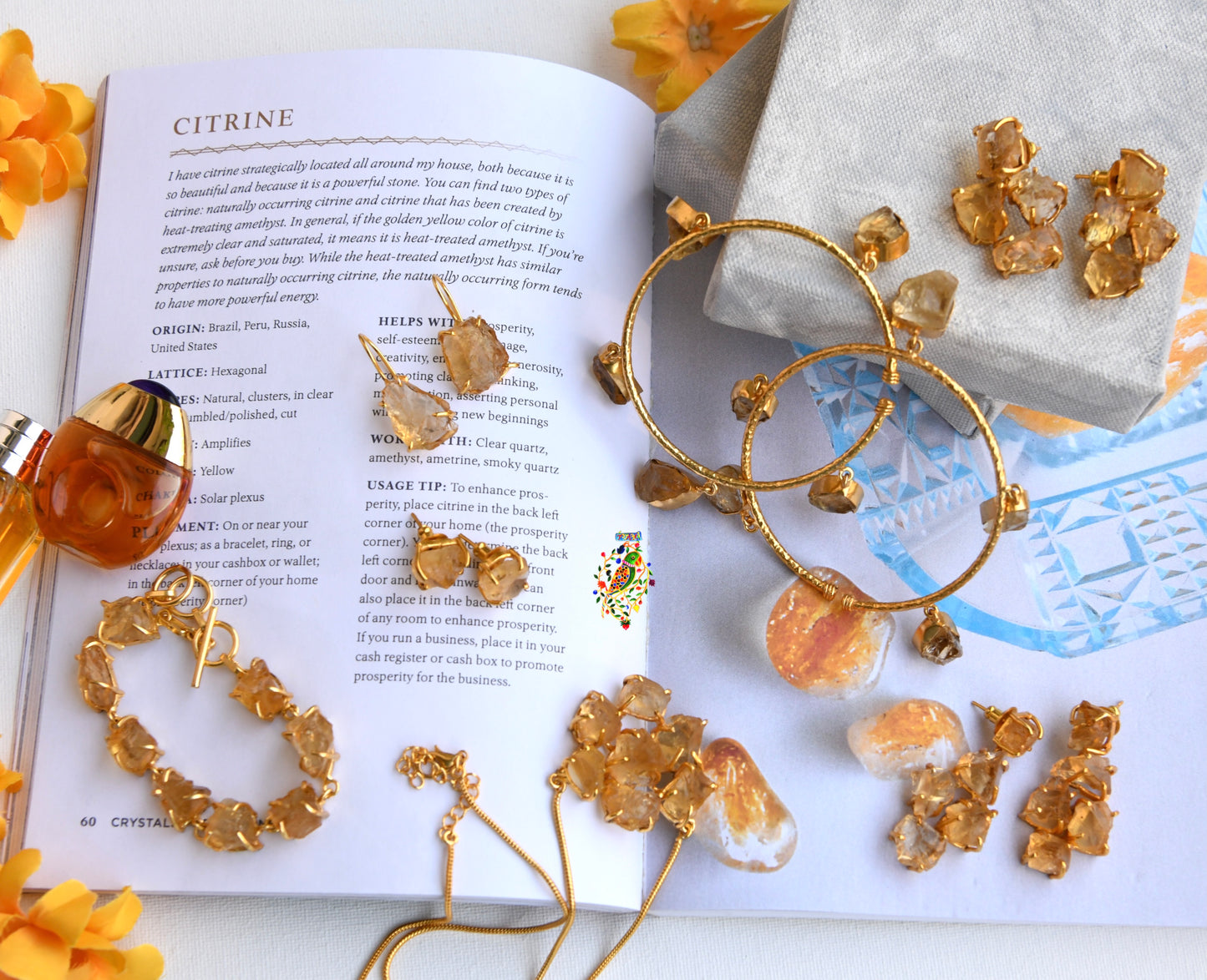 Citrine Danglers (4 stones)