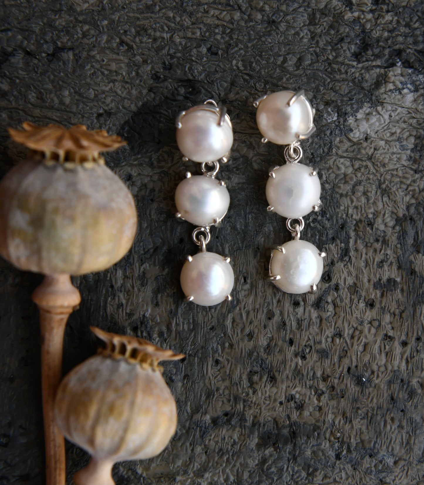 Pearl Trio Drops (92.5 Silver)