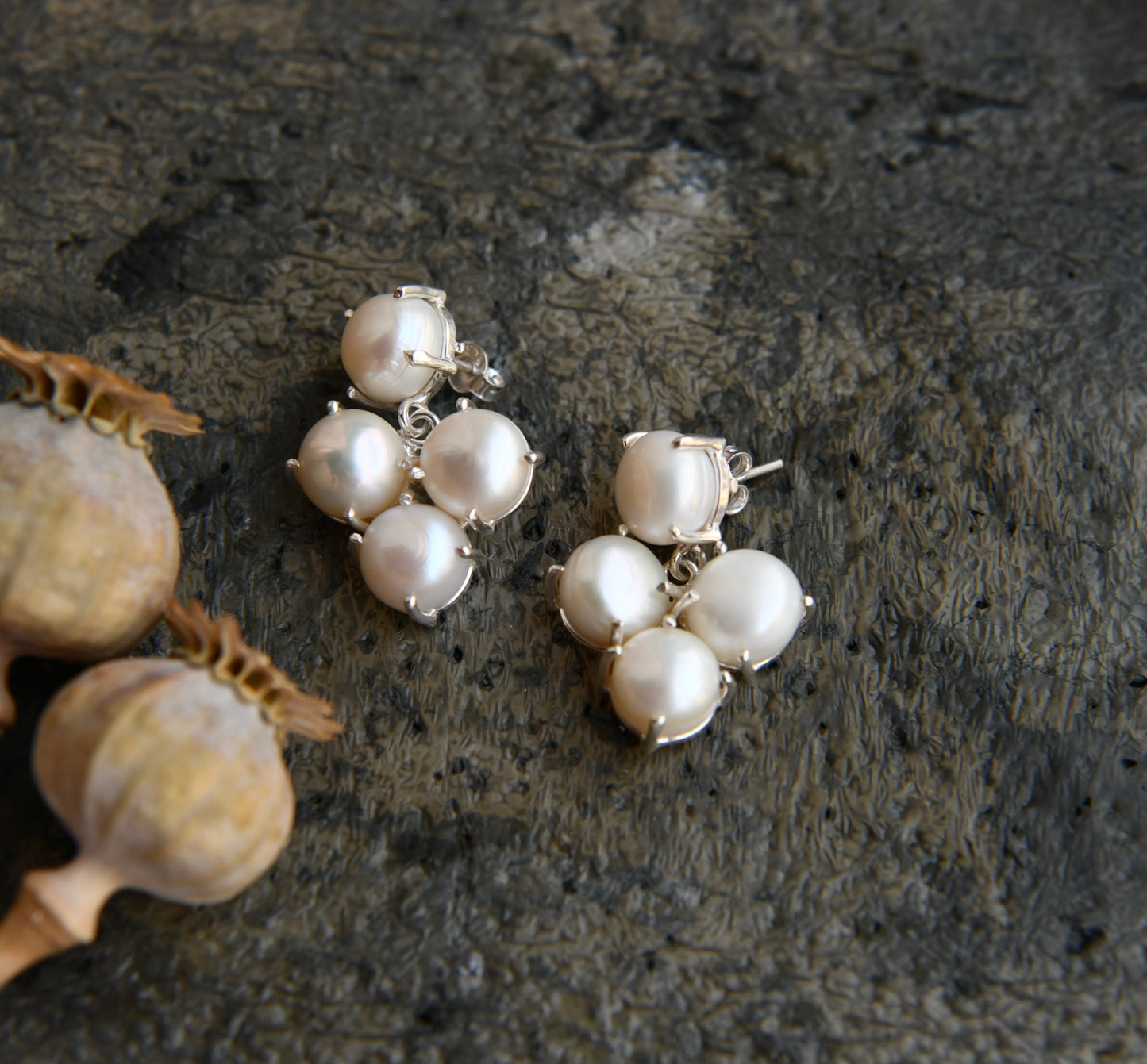 Pearl Quad Earrings (92.5 Silver)