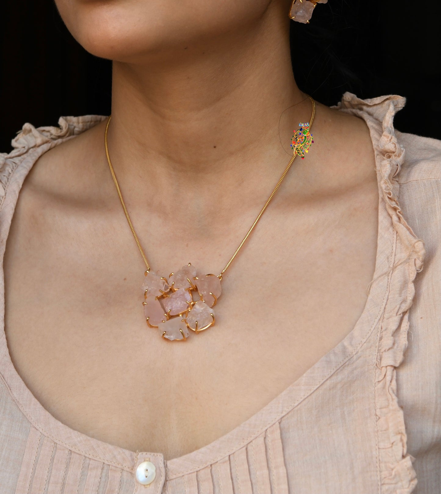 Galaxy Rose Quartz Necklace