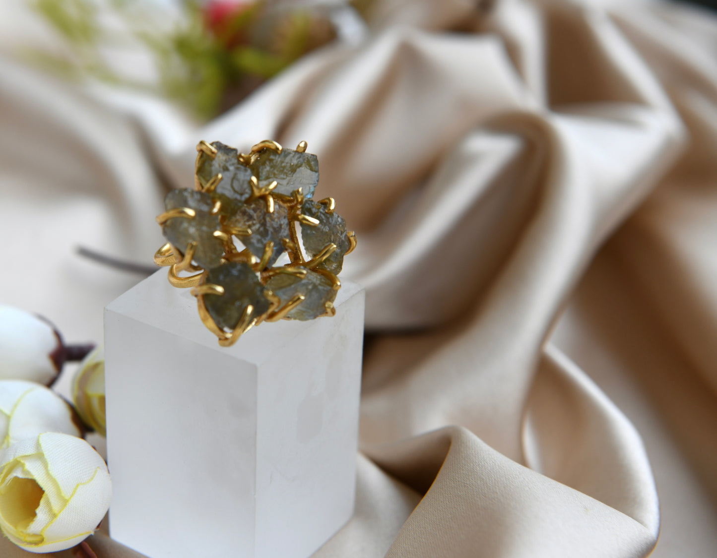 Labradorite Flower Ring