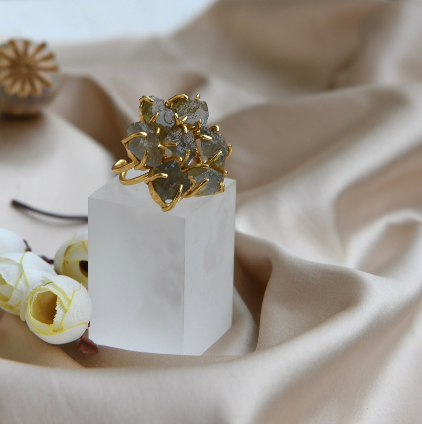 Labradorite Flower Ring