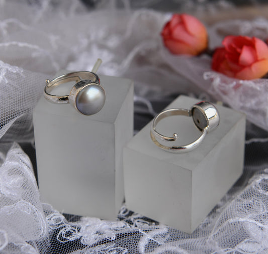 Twilight Grey Pearl Ring For Men and Women