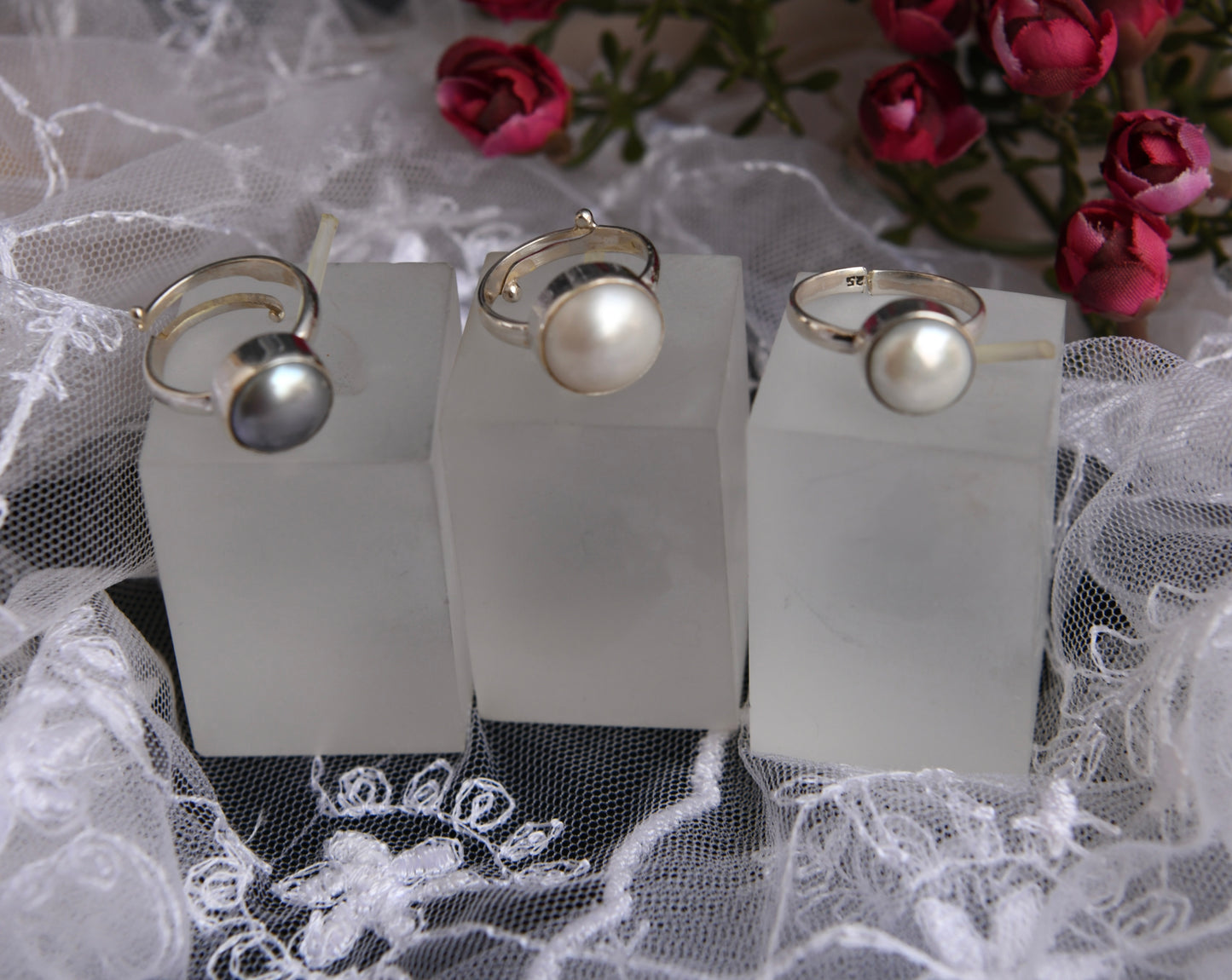 Twilight Grey Pearl Ring For Men and Women