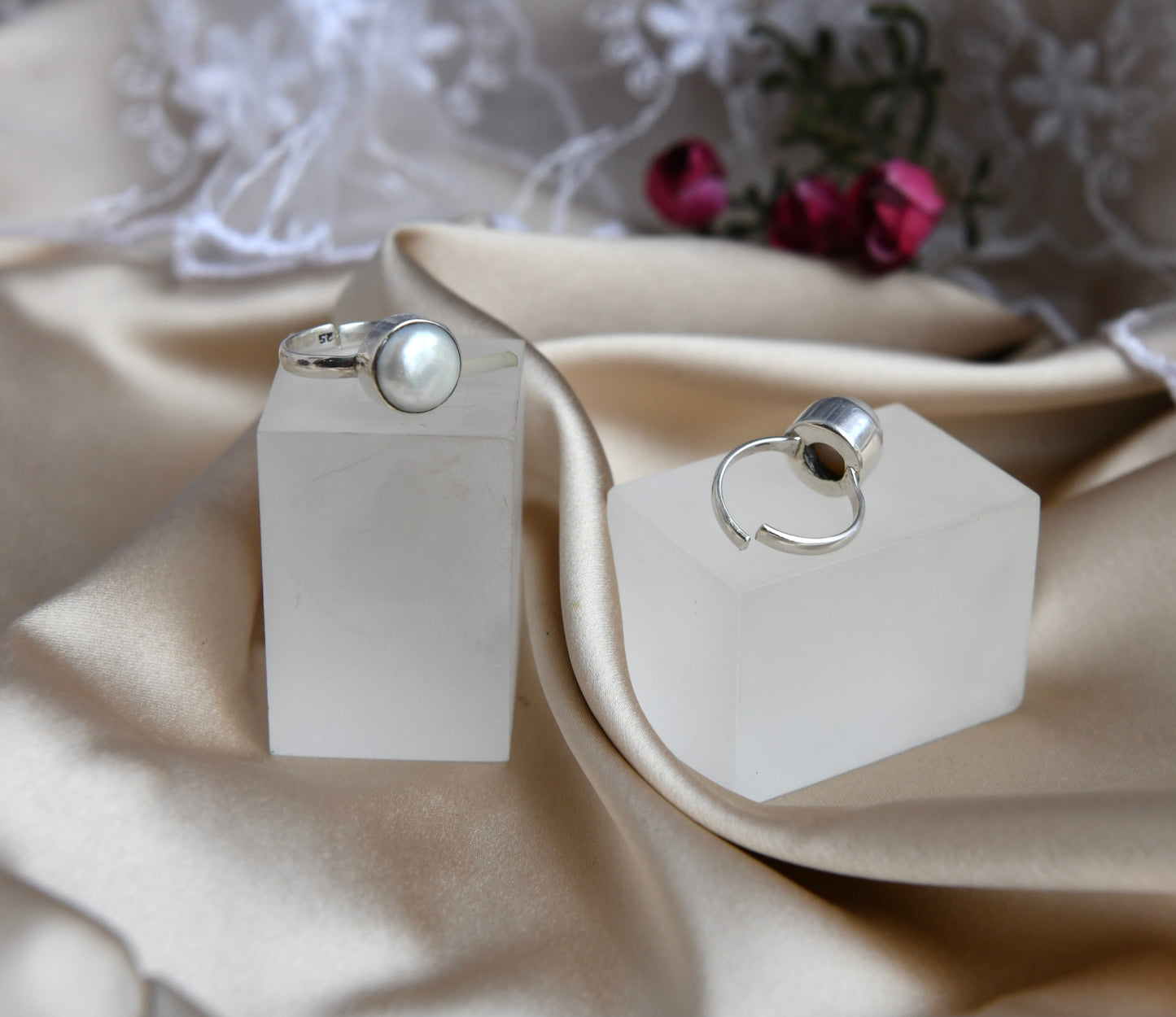 Classic Silver Pearl Ring For Men and Girls