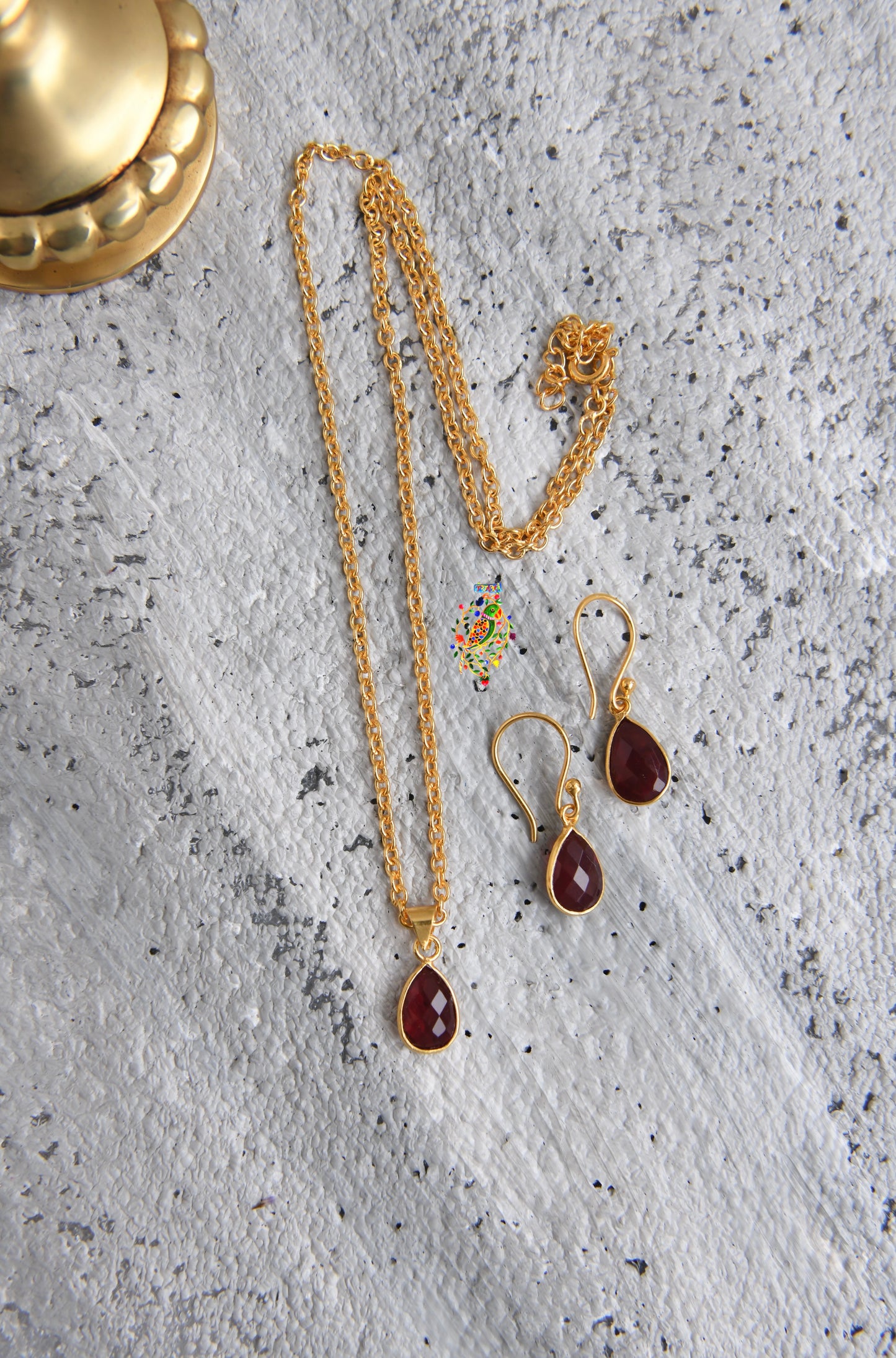 Ruby Minimal Pendant Set