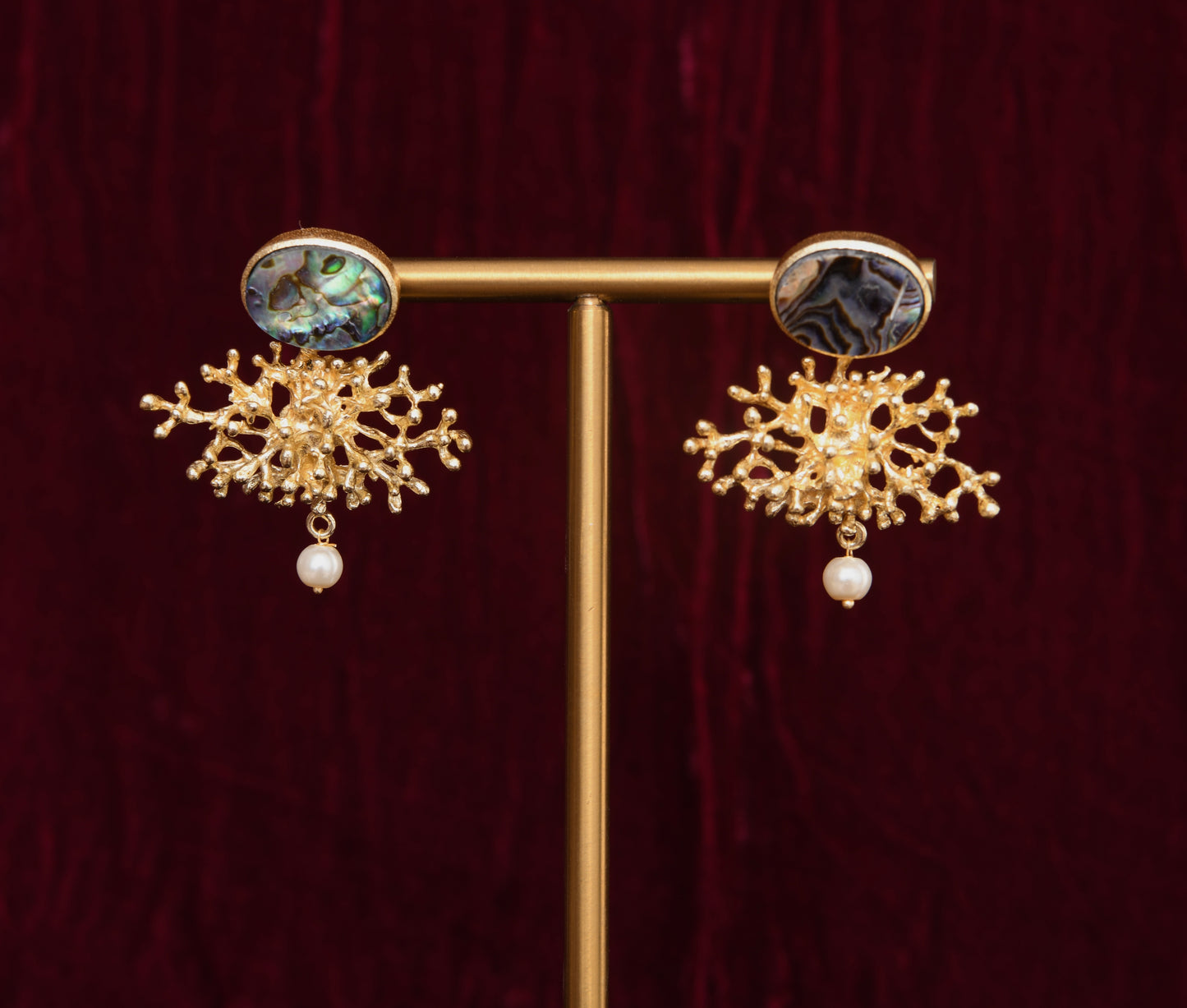 Abalone Snow Flake Earrings