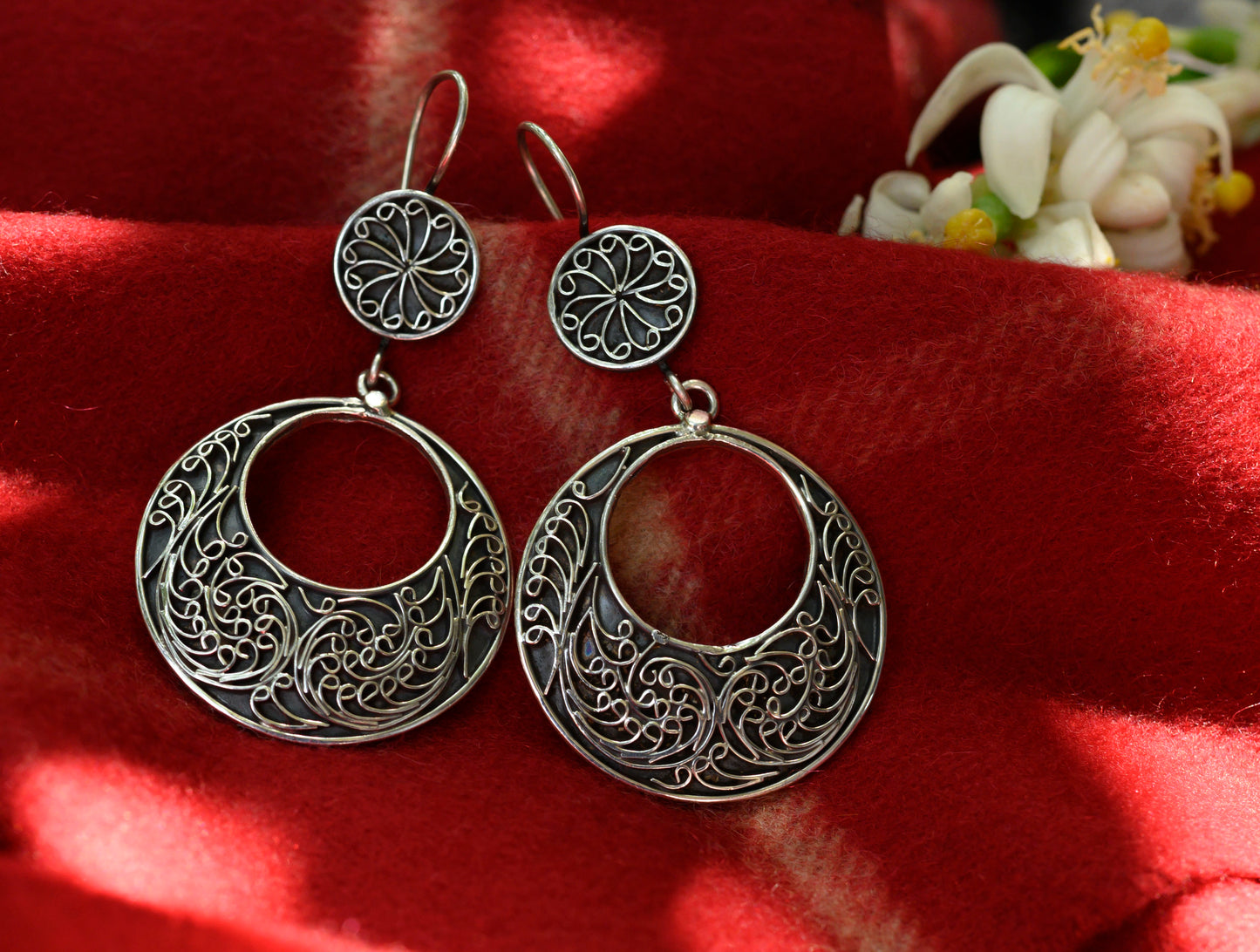 Silver Lace Earrings