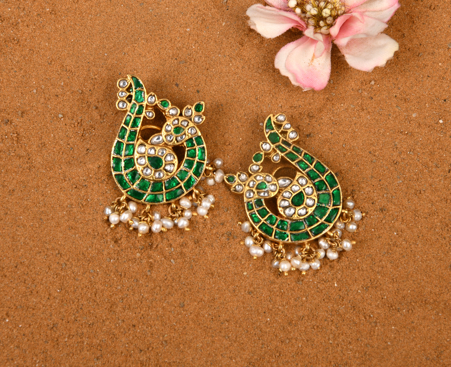 Kundan Dancing Peacocks Earrings