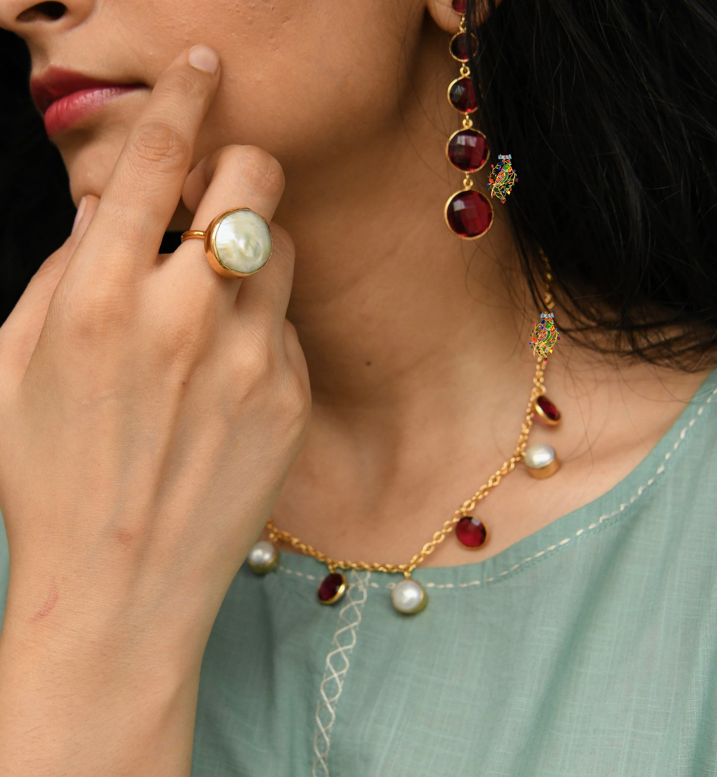 Sleek Ruby Necklace