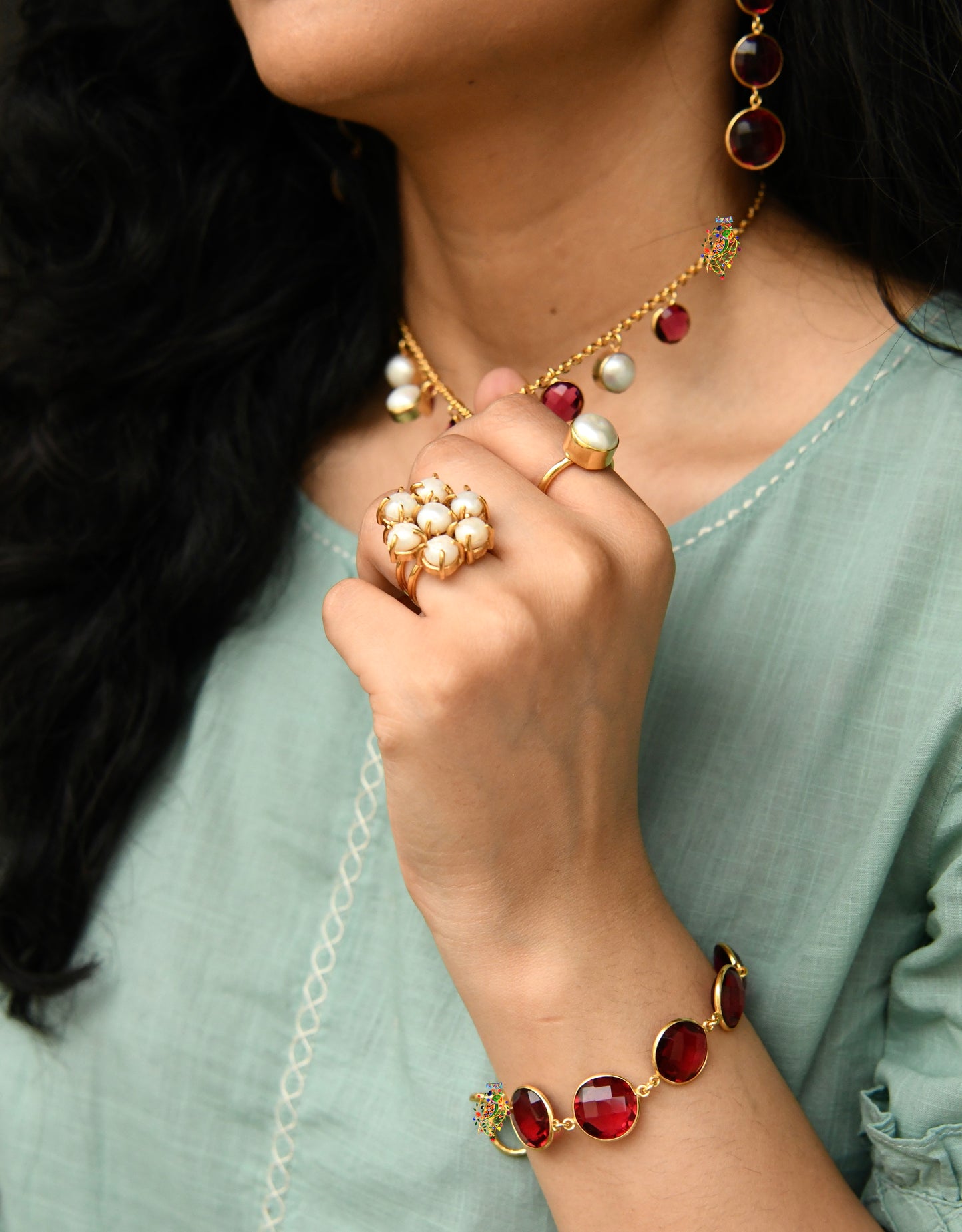 Sleek Ruby Necklace