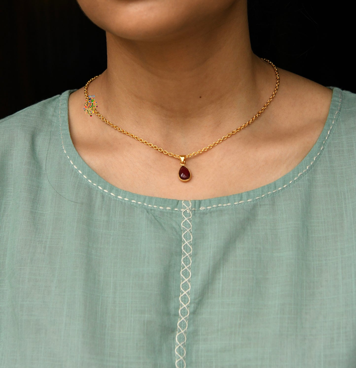 Ruby Minimal Pendant Set