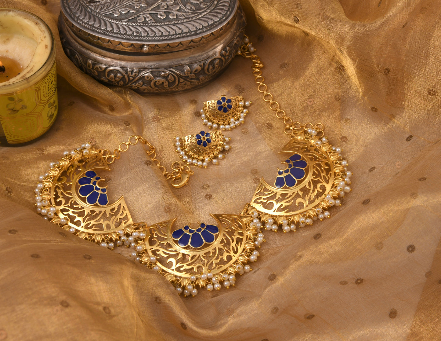 Maharani Necklace with Marigold Studs