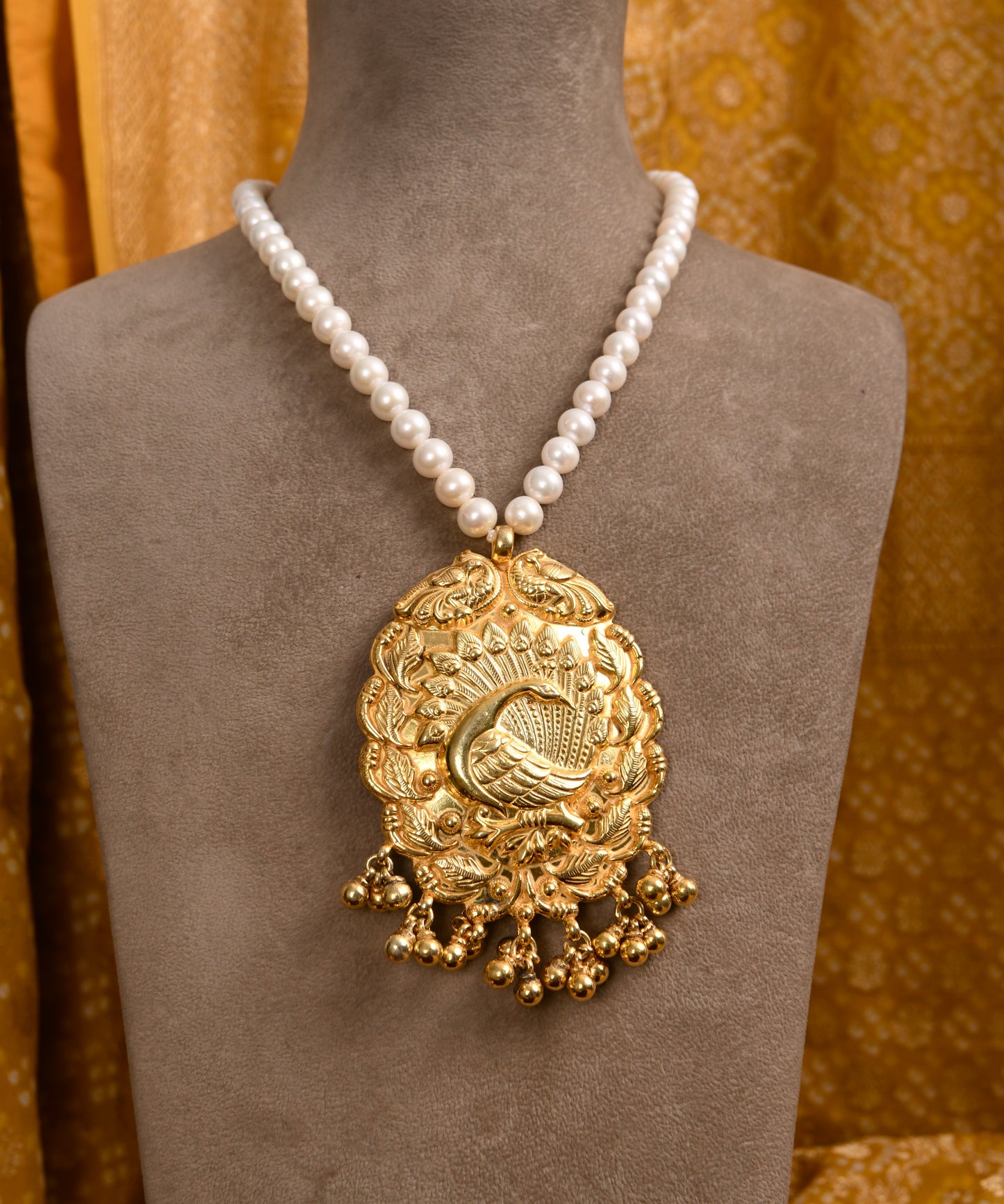 Golden Peacock Necklace