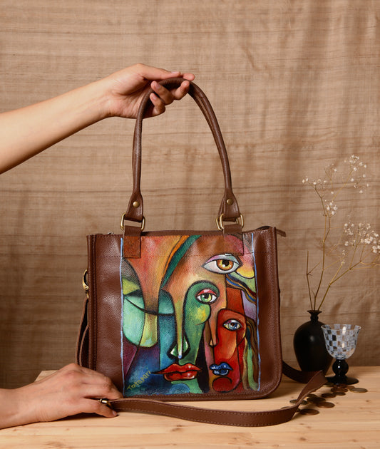 Eternal Friendship Hand Painted Leather Bag