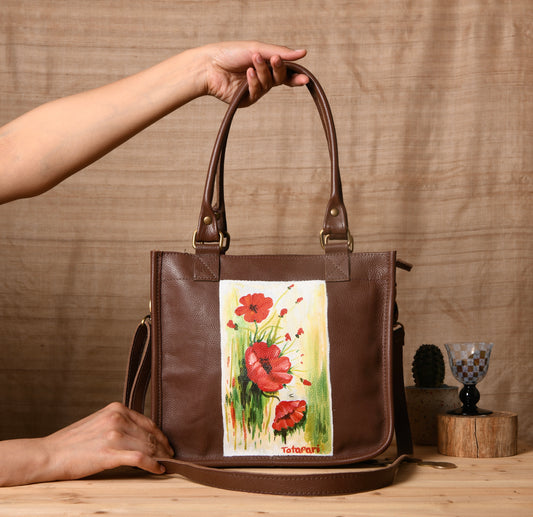 Garden of Poppies Bag (Handpainted)
