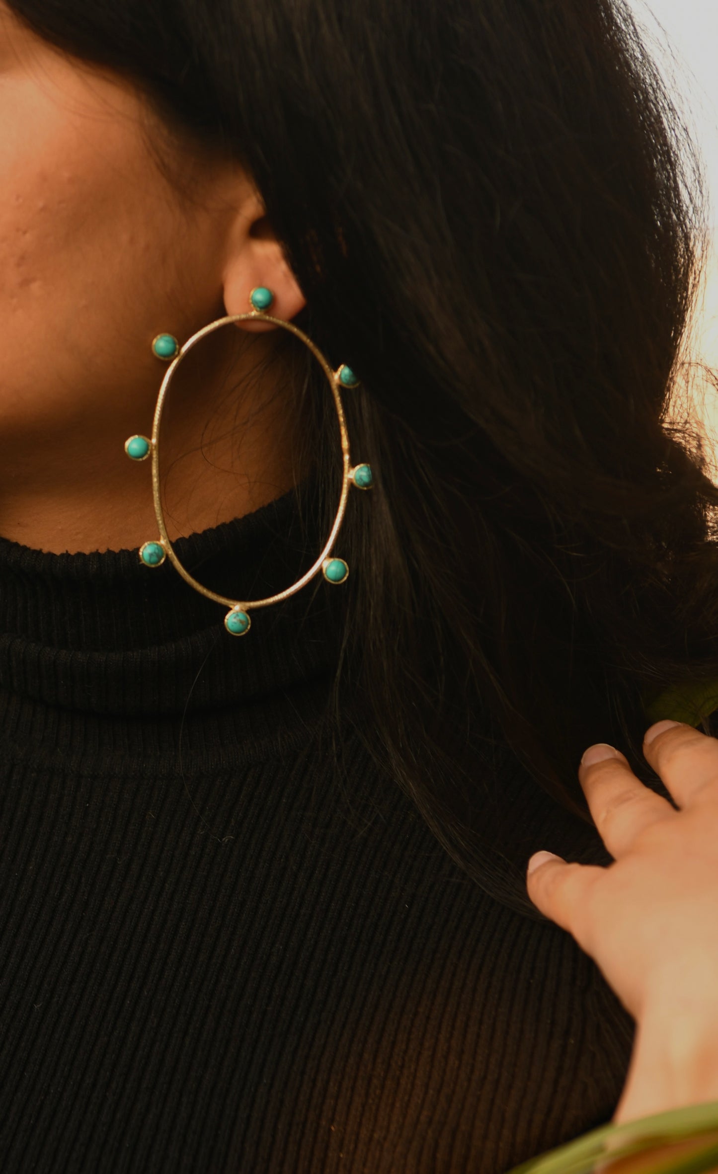 Turquoise Hoops