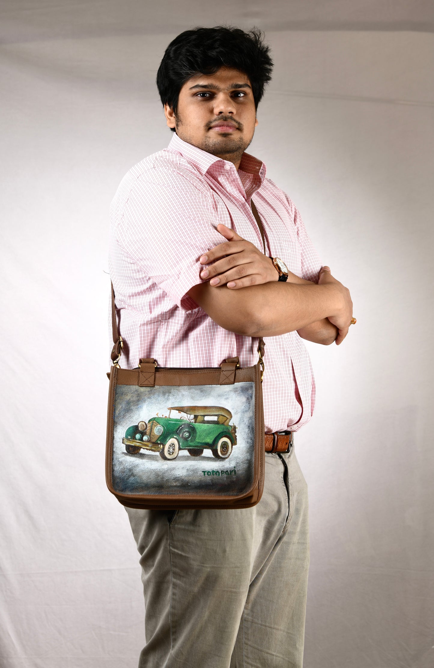 Vintage Wagon Bag (Handpainted)