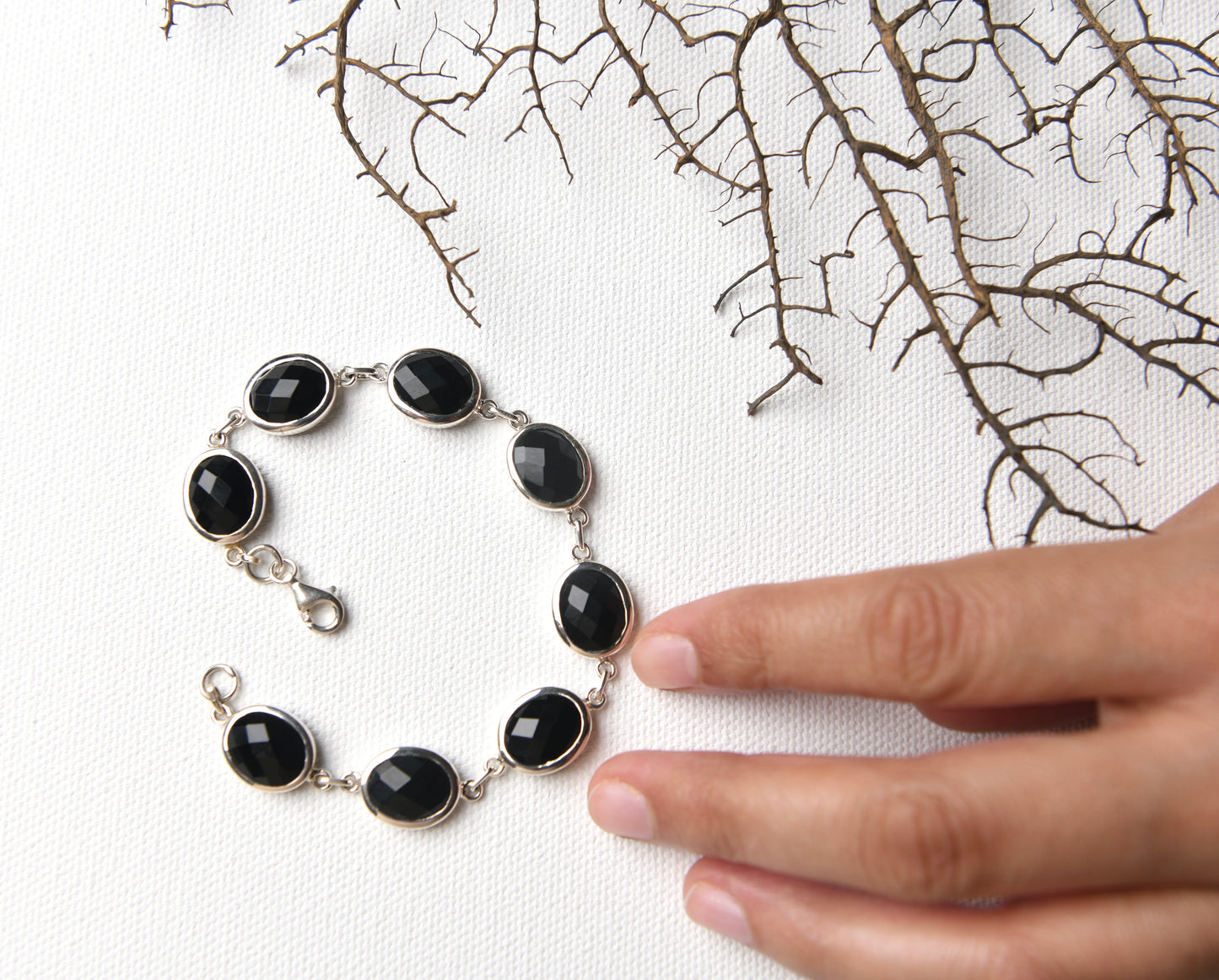 Silver Black Onyx Bracelet