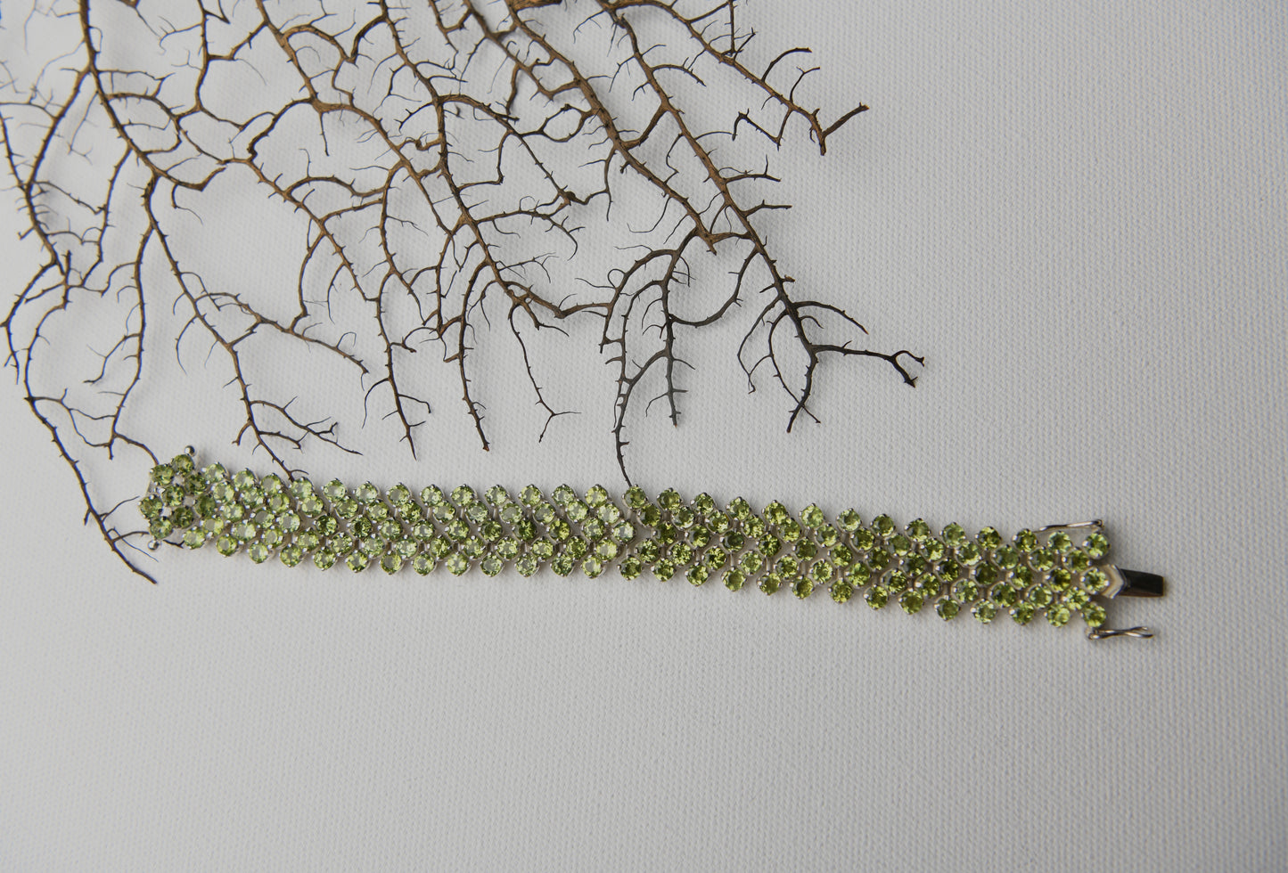 Fine Peridot Silver Bracelet