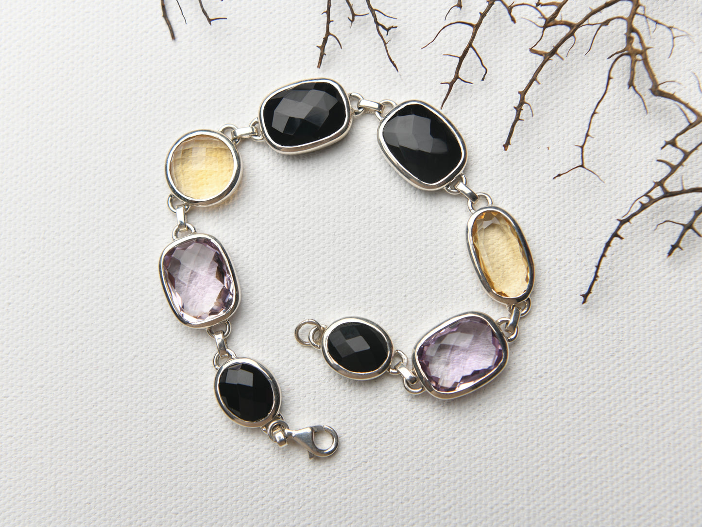 Silver Multi-Stone Bracelet I