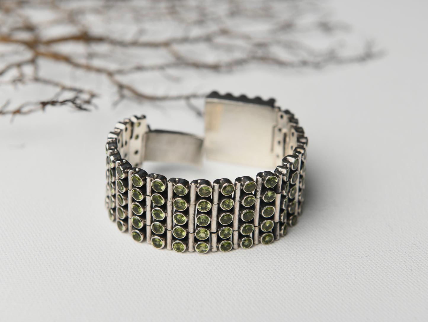 Peridot Silver Bracelet