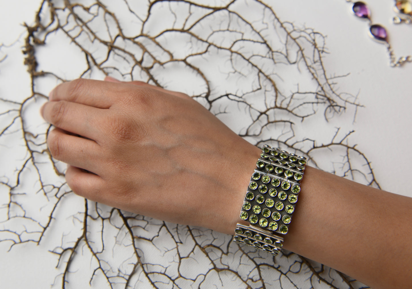 Peridot Silver Bracelet