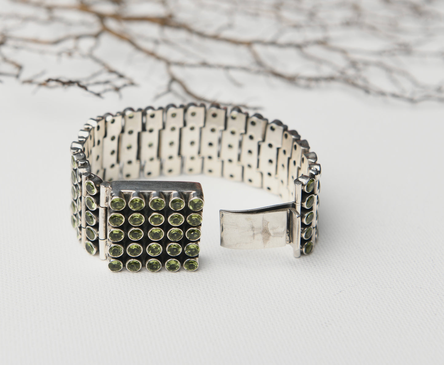 Peridot Silver Bracelet