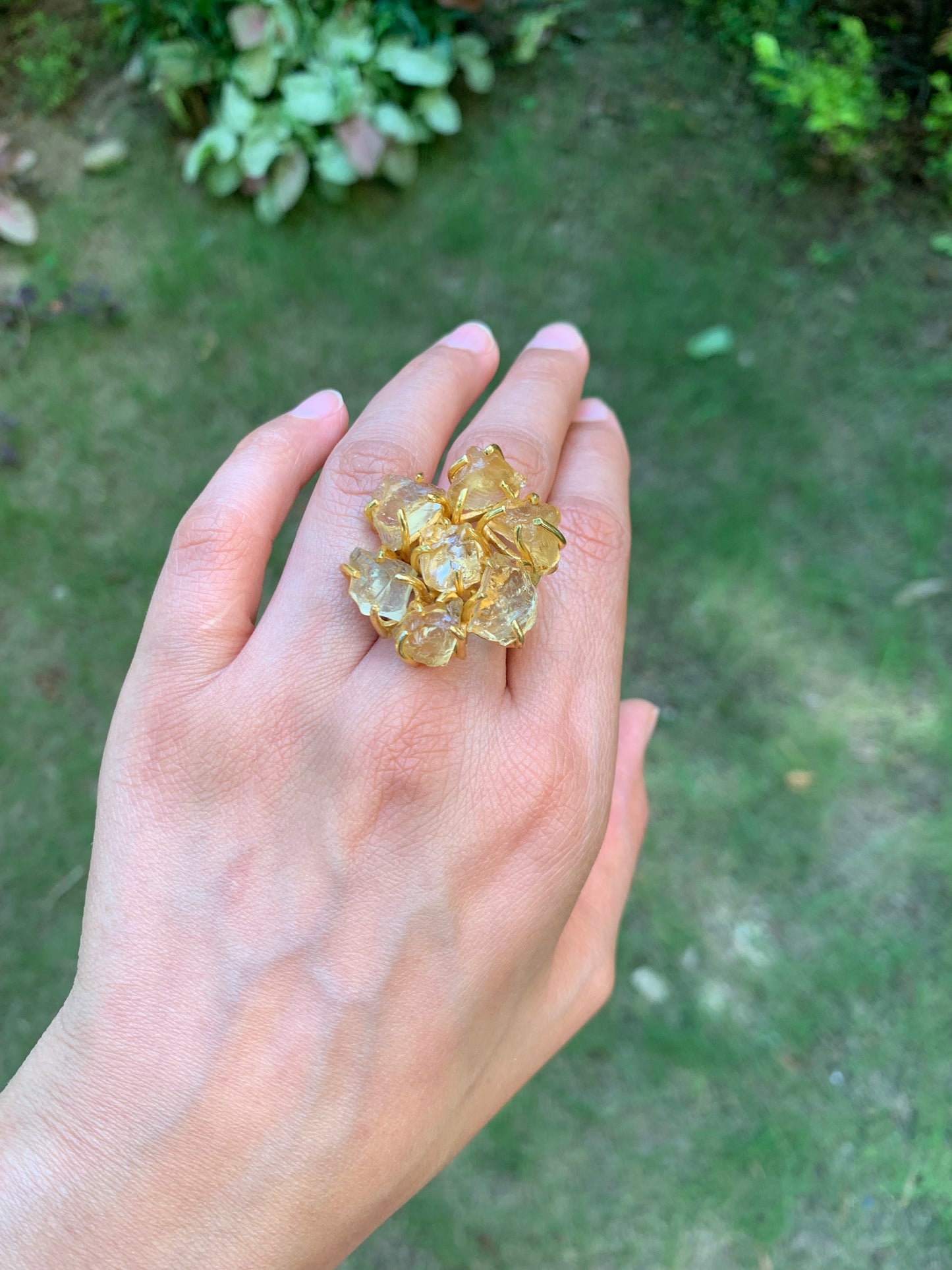 Citrine Flower Ring