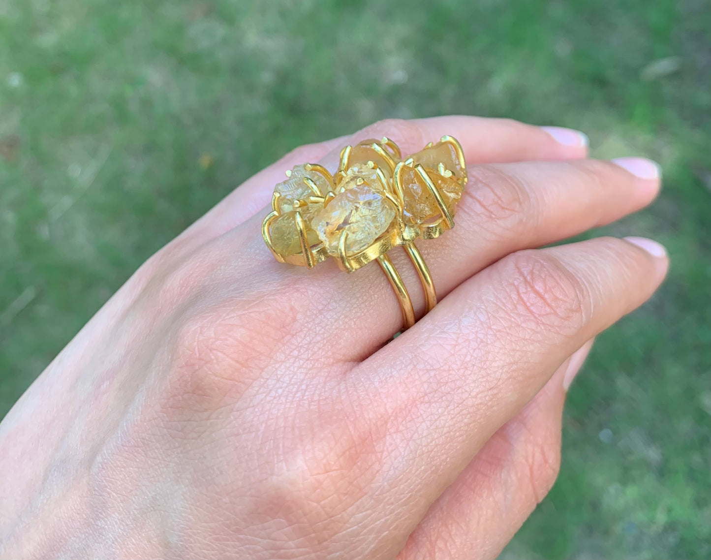 Citrine Flower Ring