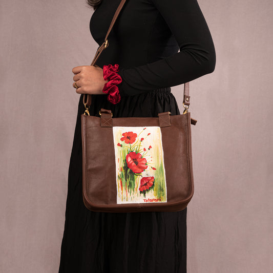 Garden of Poppies Bag (Handpainted)