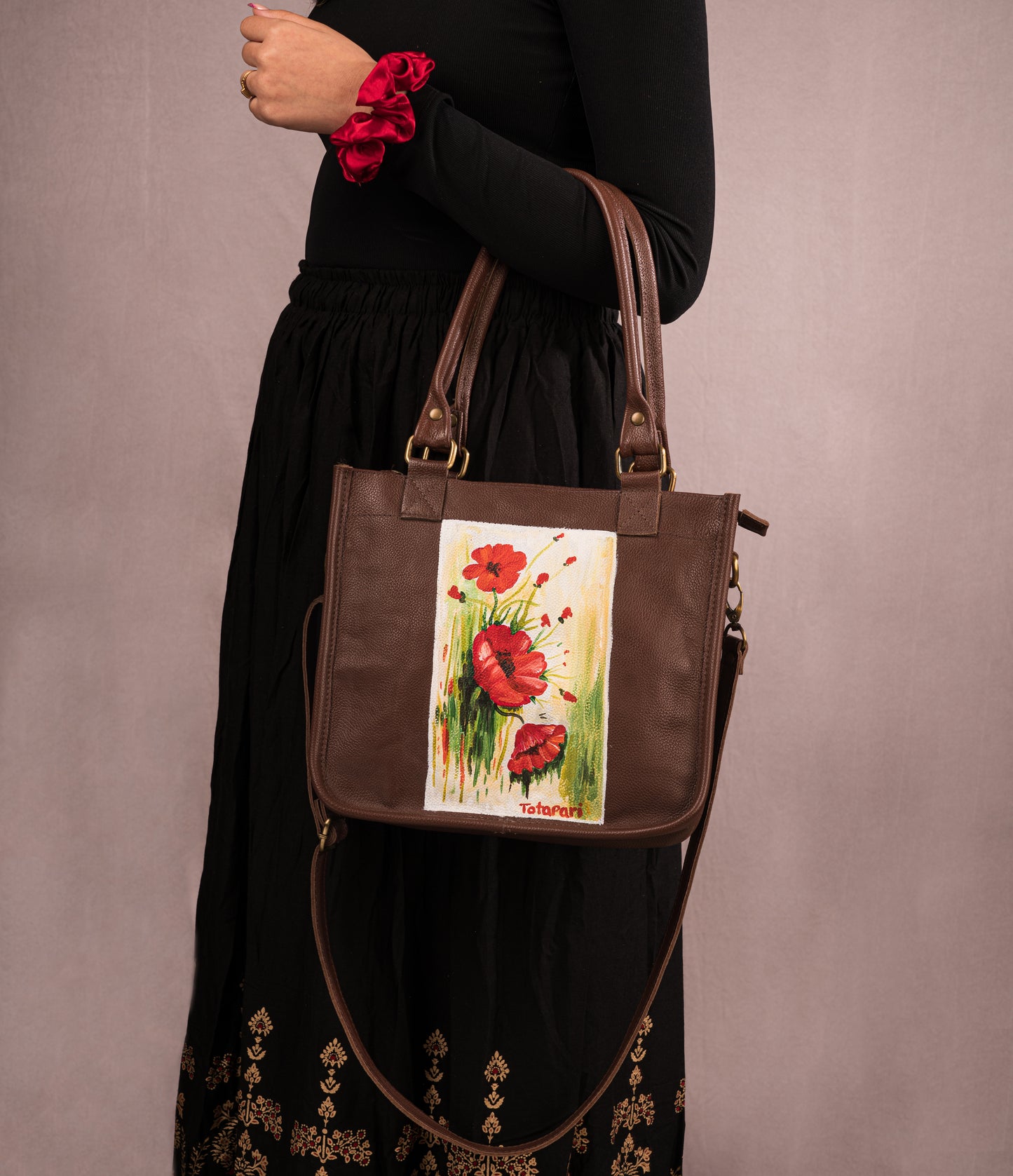 Garden of Poppies Bag (Handpainted)