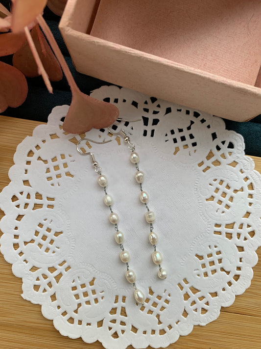 Rice Pearl Drizzle Earrings