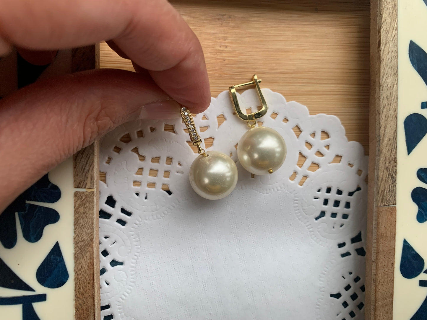 Golden Glow Pearl Earrings