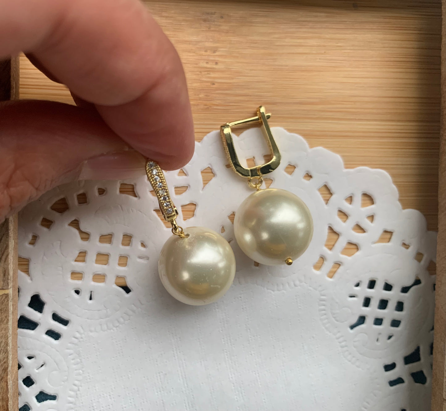 Golden Glow Pearl Earrings