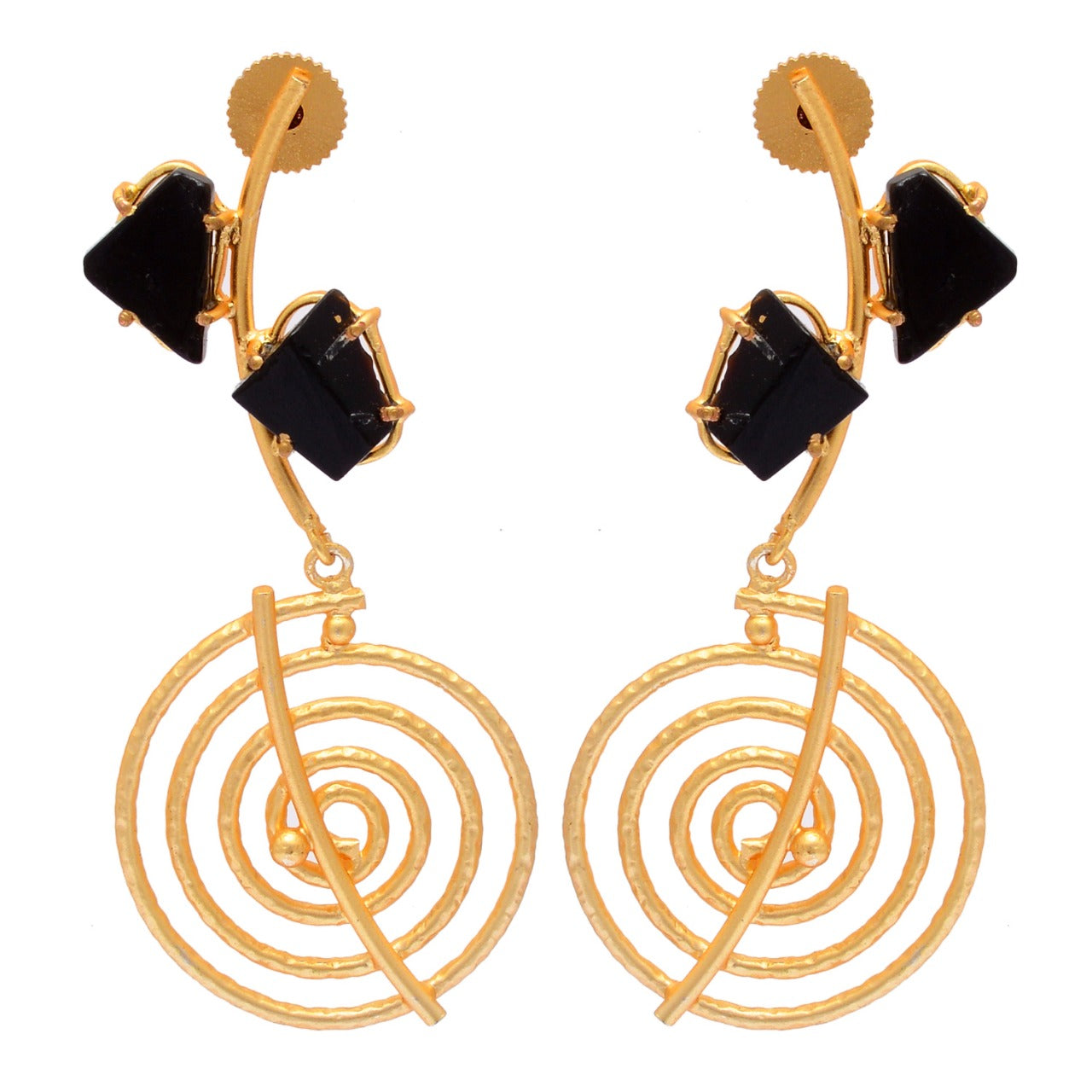 Stone and Spiral Danglers