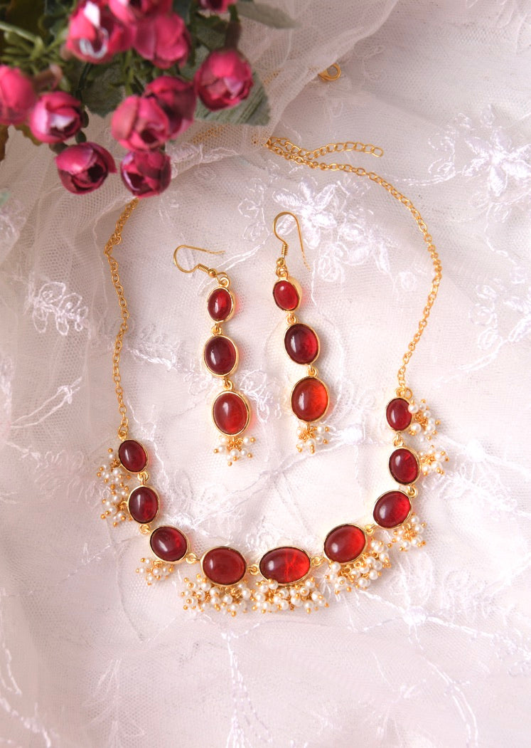 Lakshmi Ruby Necklace Set