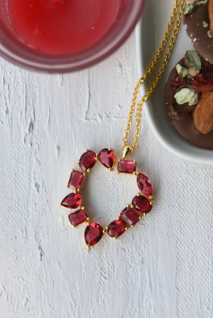 Heart of Rubies Necklace