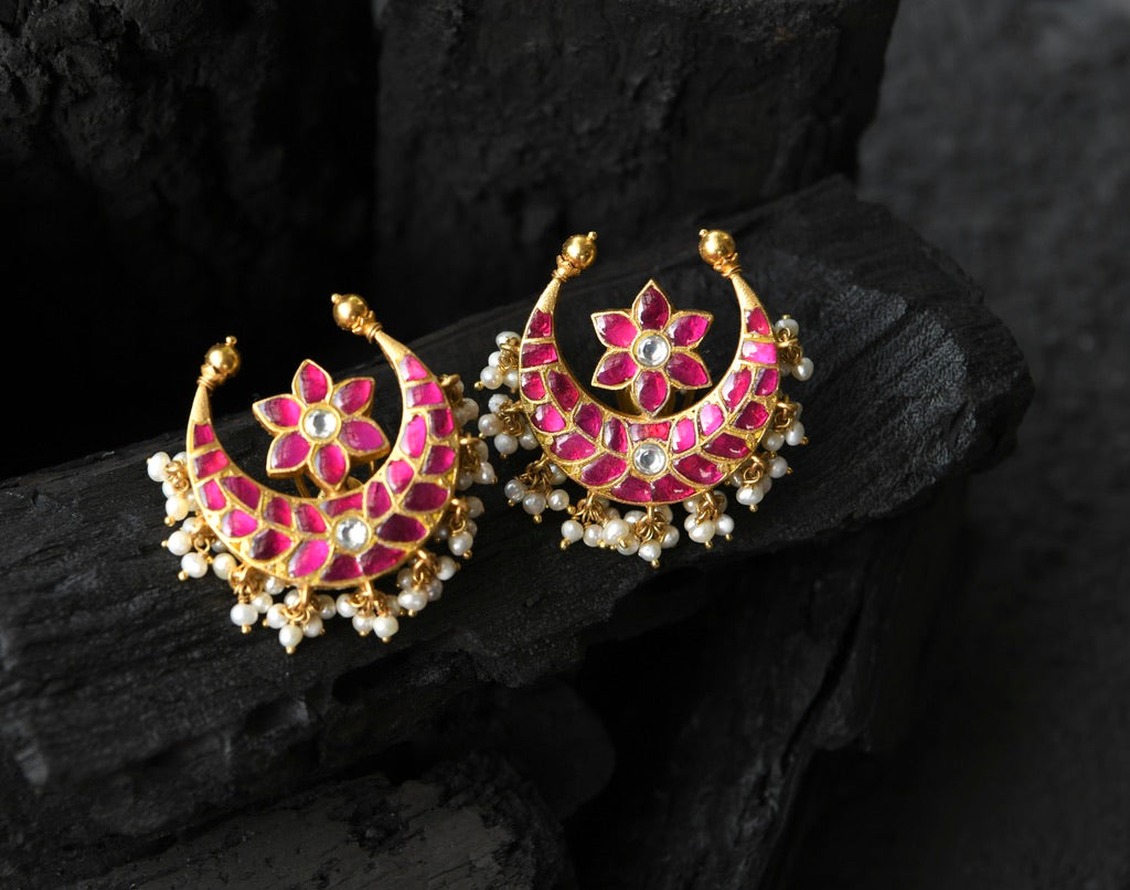 Kundan Chaand Baali Studs