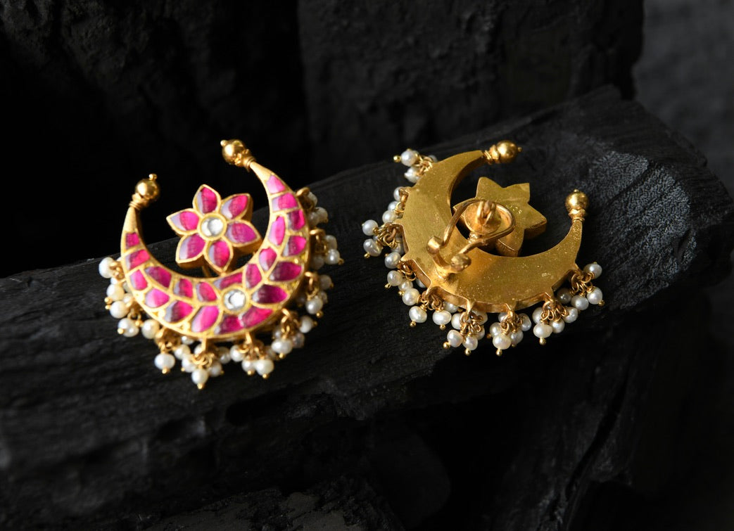 Kundan Chaand Baali Studs