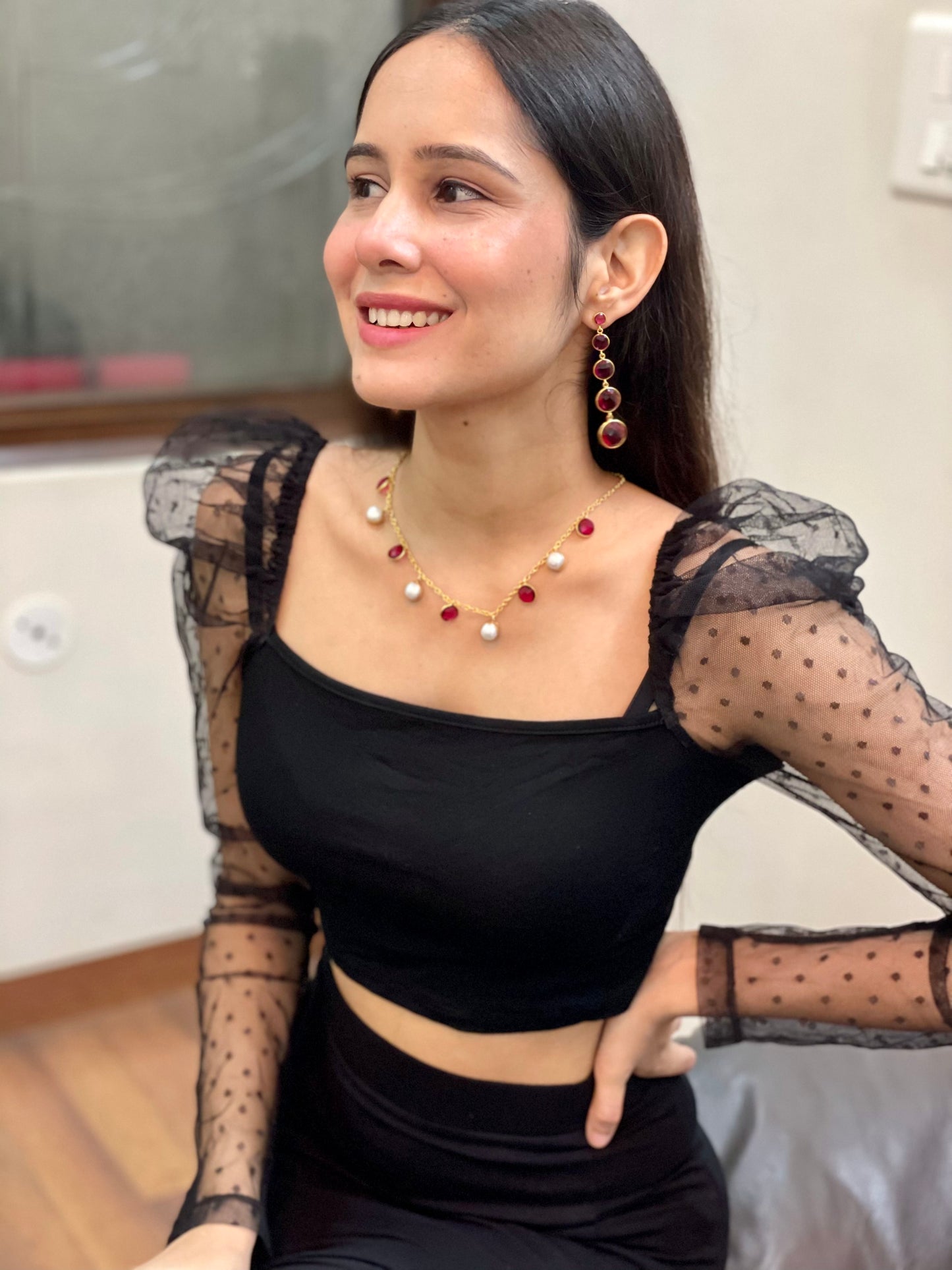 Sleek Ruby Necklace